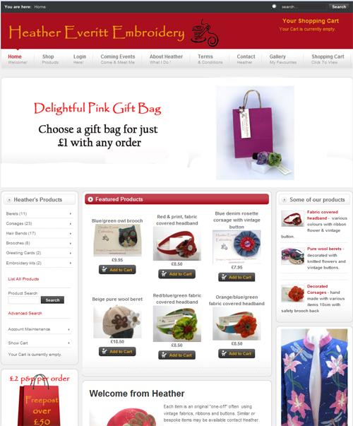 Heather Everitt Embroidery - Ecommerce site