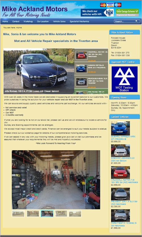 mike ackland motors MOT vihicle repairs Tiverton