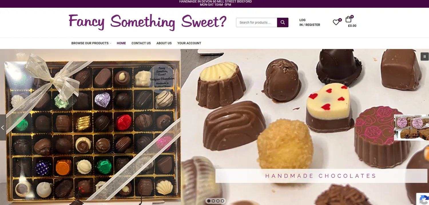 Fancy Something Sweet homepage designed by GingerWeb