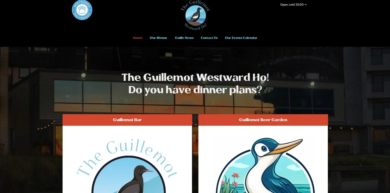 The Guillemot homepage designed by GingerWeb