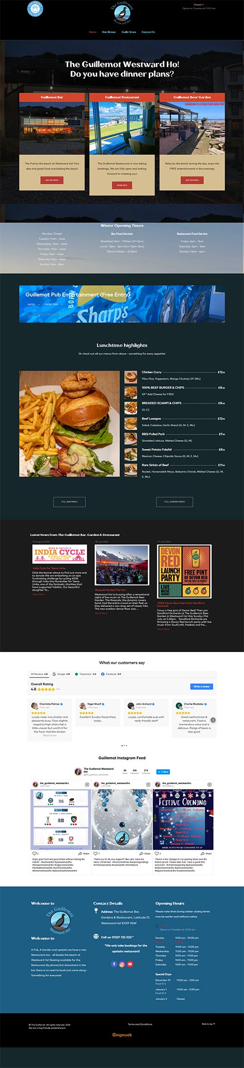 Guillemot bar and restaurant westward ho